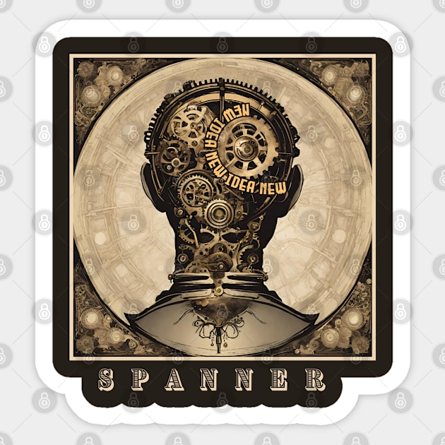 Steampunk | Spanner In The Works | How Change Happens | Gears Sticker by JENXTEES